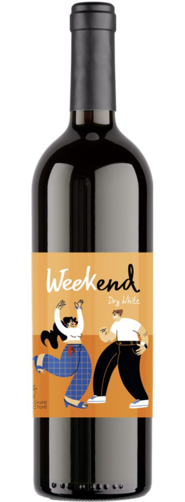 Уикенд  белое сухое 0,75л. Вино Россия  
