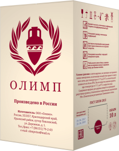 Шардоне белое сухое 10л баг-ин-бокс. Вино Олимп/Россия  