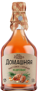 Питейный Дом Домашняя Кедровая 0,5л. Настойка горькая Россия