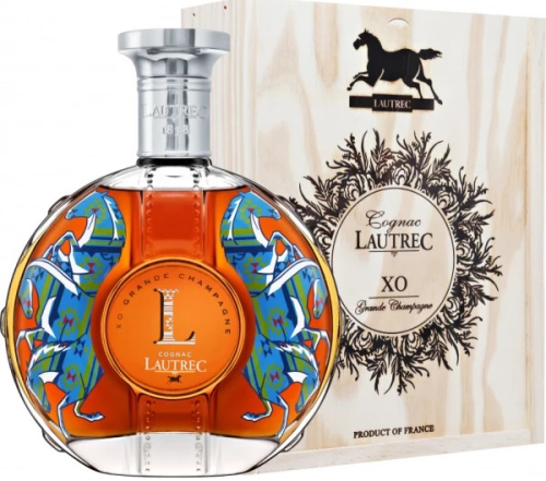 Лотрек Гранд Шампань ХО 0,7л в деревянном ящике. Коньяк Франция