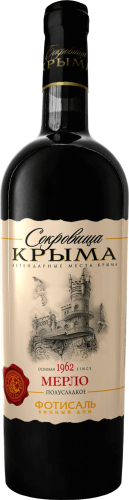 Мерло красное п/сладкое тз Сокровища Крыма 0,75л. Вино Россия