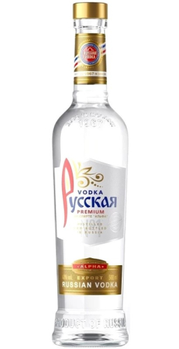Русская на спирте Альфа 0,5л. Водка Россия