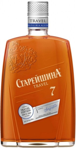 Старейшина КВ выдержанный 7 лет TRAVEL 0,25л Коньяк Россия
