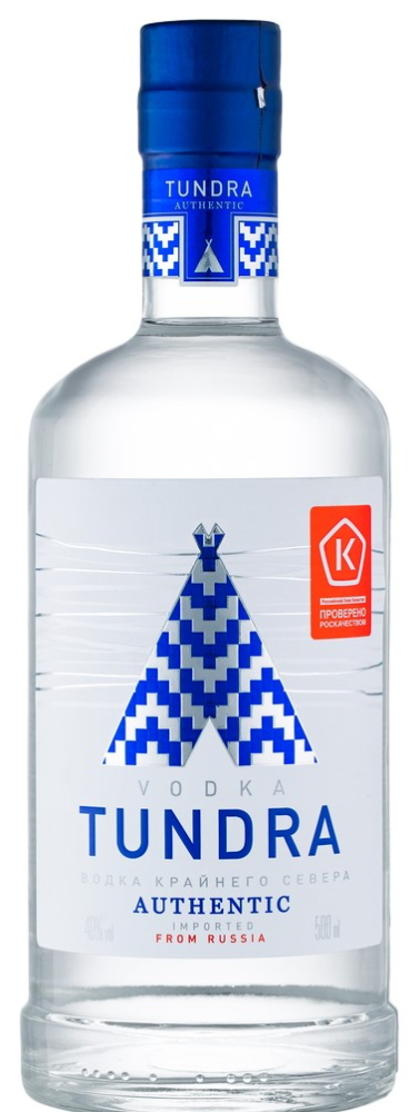 Тундра AUTHENTIC. Водка крайнего севера 40% 0,5л Водка Россия