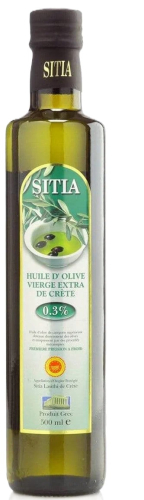 Масло оливковое нерафин. высш. качества Extra virgin olive oil 0,3% Sitia стекло 0,5л. Греция