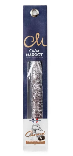 Колбаса полусухая сыровяленая Фуэт Canard с трюфелем из утки т.м.Casa Margot 120г