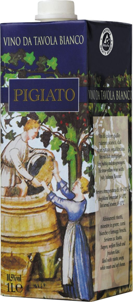 Пиджиато сухое белое 1,0л. Вино Италия
