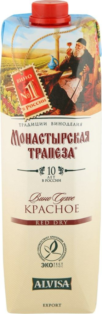 Монастырская Трапеза красное сухое 1,0л т/п Вино Россия