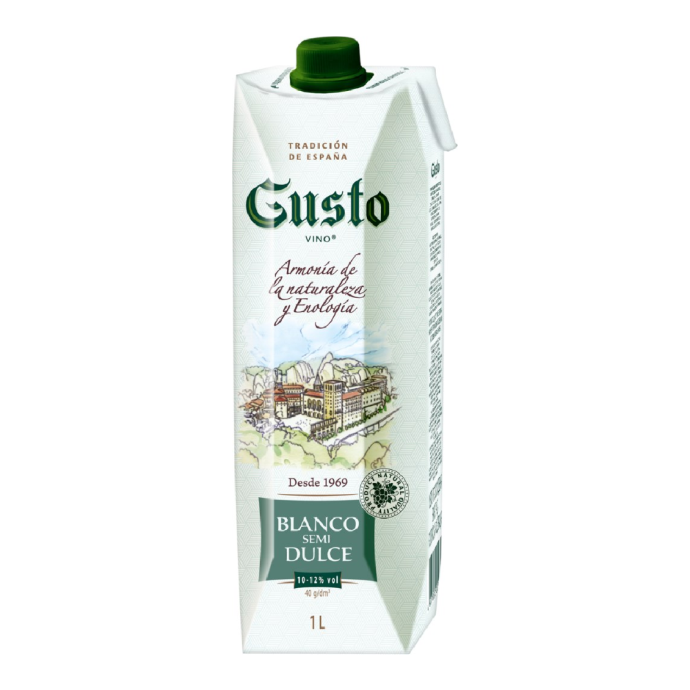 Густо "Gusto" белое п/сл 1л т/п Вино Россия