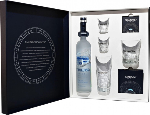 Чайковский 0,7л подарочный набор &quot;Расширенная Премиальная Коллекция&quot; п/у. Водка Россия