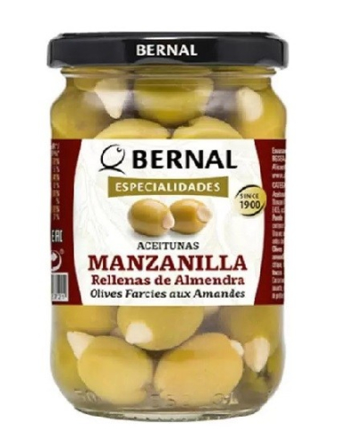 Оливки фаршированные миндалем Bernal с/к 300 г (180 г)