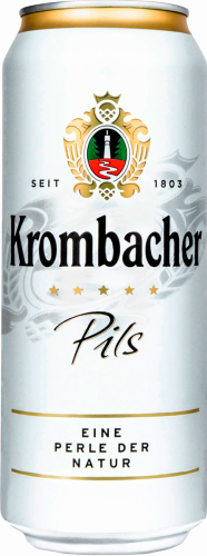 Пиво Кромбахер Пильс светлое пастеризованное фильтрованное 0,5л жб. Германия