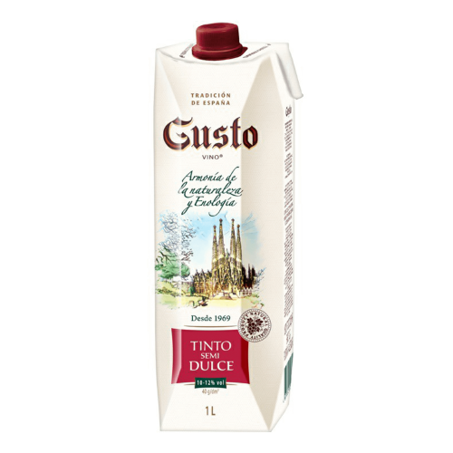 Густо "Gusto" красное п/сл 1л т/п Вино Россия