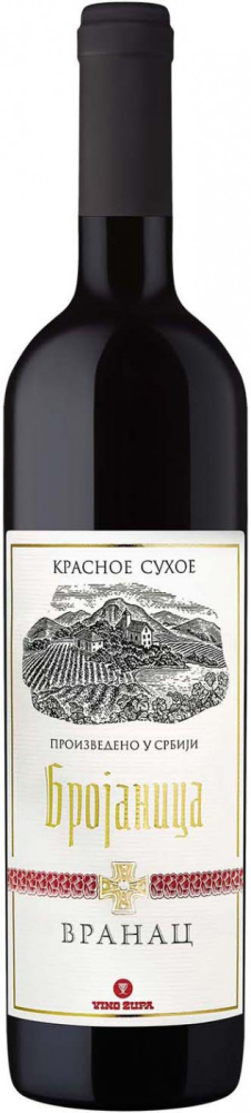 Брояница Вранац 0,75л красное сухое вино, Сербия
