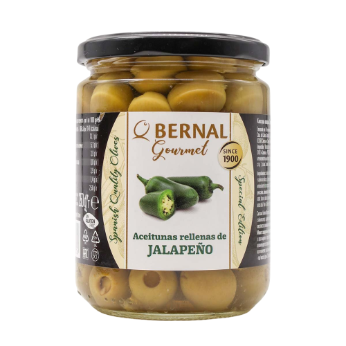 Оливки фаршированные халапеньо Bemal с/к 436г