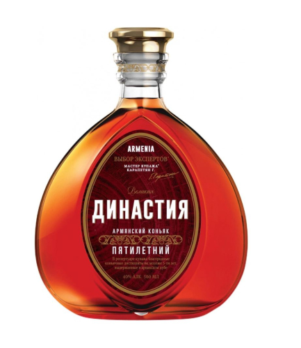 Российский пятилетний "Великая Династия.Выбор Экспертов". 0,5л Коньяк Россия