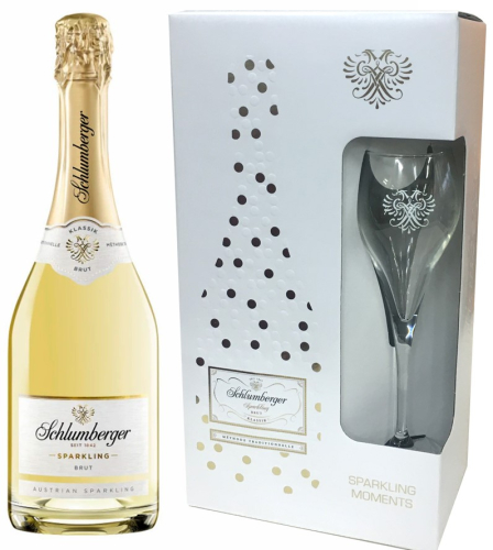 Шлюмбергер Спарклинг Брют Классик белое брют 0,75л п/уп с бокалом  Игристое Вино. Австрия