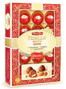 Конфеты Трюфели с марципаном в горьком шоколаде 225г Победа