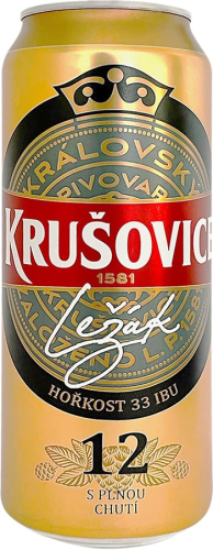 Пиво Крушовице Лежак 12 светлое фильтр. пастеризованное 5% 0,5л ж/б. Чехия