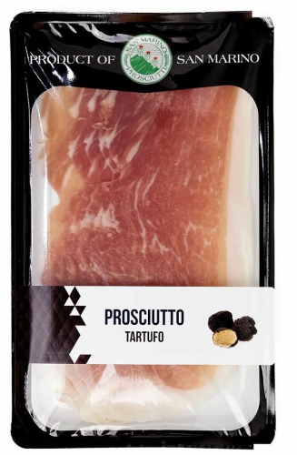 Окорок сыровяленый Прошутто Крудо с чёрным трюфелем т.м. "San Marino Prosciutti" нарезка 70 г.