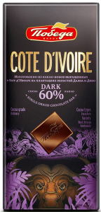 Шоколад горький Кот-Д-Ивуар 60% какао 90г. Победа