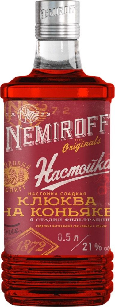 Немирофф Клюква на коньяке 0,5л Настойка Россия