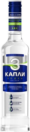Три капли мягкая 0,5л. Водка Россия