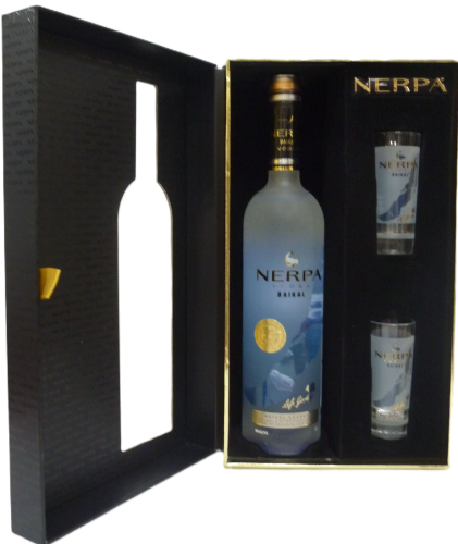 НЕРПА БАЙКАЛ/NERPA BAIKAL 0.7л п/уп + 2 стопки Водка Россия