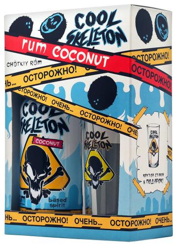 Кул Скелетон Кокос 0,7л п/уп + стакан. Спиртной напиток ромовый Россия